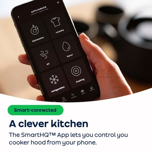 Fisher & Paykel Series 7 Contemporary HC90BCXB4 Wifi Connected 90 cm Chimney Cooker Hood - Stainless Steel / Black - AO Annotation - SmartHQ App